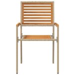 vidaXL Chaises de Jardin 4 Pièces Crème  Brun