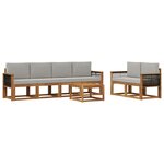 vidaXL Ensemble de canapés d'extérieur 6 Pièces Naturel et gris clair