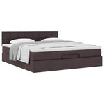 VidaXL Cadre de lit ottoman avec matelas marron foncé 160x200 cm tissu