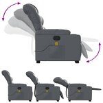 vidaXL Fauteuil inclinable de massage Gris Similicuir