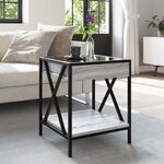 vidaXL Table basse avec LED Infinity sonoma gris 40x40x49 cm