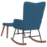 vidaXL Chaise à bascule avec repose-pied Bleu Velours