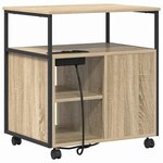 vidaXL Gabarit de bureau avec station de recharge Chêne sonoma