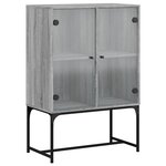 vidaXL Armoire latérale avec portes en verre sonoma gris 69x37x100 cm