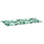 vidaXL Coussin de banc de jardin motif de feuilles 120x50x4 cm