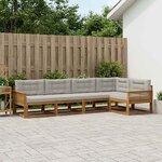 vidaXL Ensemble de canapés d'extérieur 5 Pièces Naturel et Gris clair