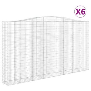 vidaXL Paniers à gabions arqués 6 Pièces 400x50x220/240 cm Fer galvanisé