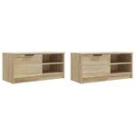 vidaXL Meubles TV 2 Pièces Chêne sonoma 80x35x36 5 cm Bois d'ingénierie