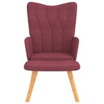 vidaXL Chaise de relaxation avec tabouret Rouge bordeaux Tissu