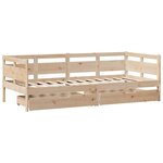 vidaXL Lit de jour avec tiroirs sans matelas 90x190 cm bois massif
