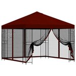 vidaXL Abri de jardin avec parois 3 x 3 m Bordeaux Polyester et Acier