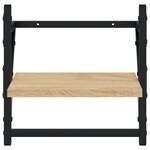 vidaXL Étagères murales avec barres 2 Pièces chêne sonoma 30x25x30 cm