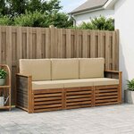 vidaXL Ensembles de canapés avec coussin 3 Pièces Bois d'Acacia Massif