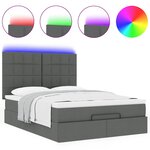 VidaXL Cadre de lit ottoman avec matelas gris foncé 140x200 cm tissu