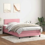 vidaXL Sommier à lattes de lit avec matelas rose 120x210 cm velours