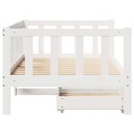 vidaXL Lit de jour et tiroirs sans matelas blanc 90x200 cm bois massif