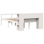 vidaXL Lit bibliothèque sans matelas blanc 150x200 cm bois pin massif
