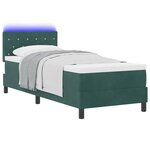 vidaXL Lit à ressort LED avec matelas Vert foncé 80 x 200 cm Velours