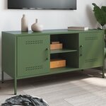 vidaXL Meuble TV vert olive 100 5x39x50 5 cm acier