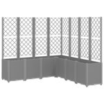 vidaXL Jardinière avec treillis gris clair 160x160x140 cm PP
