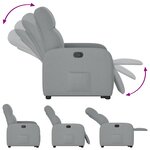 vidaXL Fauteuil inclinable Gris clair Tissu