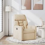 vidaXL Fauteuil inclinable crème tissu microfibre