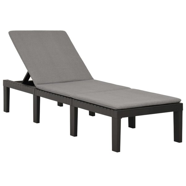 vidaXL Chaise longue avec coussin Plastique Anthracite