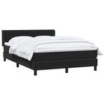 vidaXL Sommier à lattes de lit avec matelas noir 140x210 cm velours