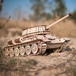 Eco-wood-art kit de maquette 600 pièces t-34 tank bois