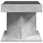 vidaXL Table basse avec LED gris béton 50x50x45 cm bois d'ingénierie