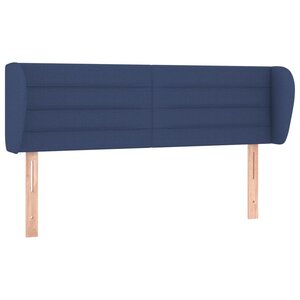vidaXL Tête de lit avec oreilles Bleu 147x23x78/88 cm Tissu