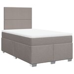 vidaXL Sommier à lattes de lit avec matelas taupe 120x190 cm tissu