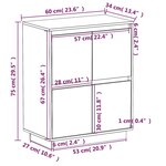 vidaXL Buffet Marron miel 60x34x75 cm Bois massif de pin