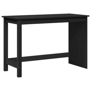 vidaXL Bureau Noir 112 x 50 x 75 cm Bois de Pin Massif