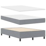 vidaXL Lit à ressorts avec matelas et LED grise  120 x 190 cm  en tissu