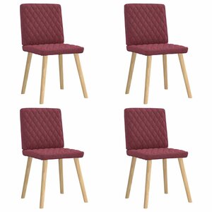 vidaXL Chaises à manger lot de 4 rouge bordeaux tissu