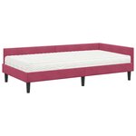 vidaXL Cadre de lit d'angle avec matelas Autre 2 Pièces Vert Velours