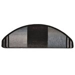 vidaXL Tapis d'escalier autocollants 15 Pièces Noir et gris 65x21x4 cm