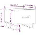 vidaXL Tables basses 2 Pièces blanc brillant 50x50x40cm bois d'ingénierie