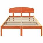vidaXL Cadre de lit avec tête de lit marron ciré 140x190 cm Bois massif pin