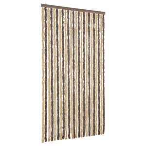 vidaXL Rideau anti-mouches marron foncé et beige 100x220 cm chenille