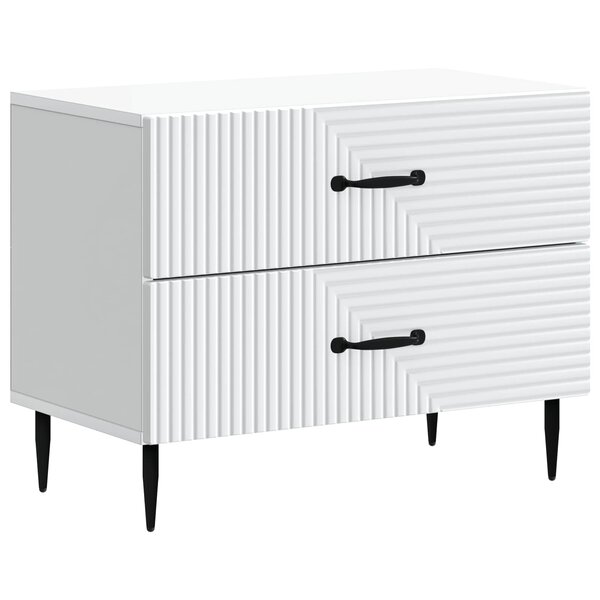 vidaXL Cabinet de chevet Blanc 62 x 34 5 x 47 5 cm Bois d'ingénierie