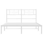 vidaXL Cadre de lit métal sans matelas et tête de lit blanc 150x200 cm
