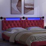 vidaXL Tête de lit suspendue Avec lumière LED Bordeaux Velours