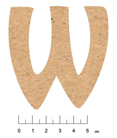 Alphabet en bois MDF adhésif 7 5cm Lettre W