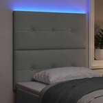 vidaXL Tête de lit LED avec tête de lit Gris clair 80 cm Polyester