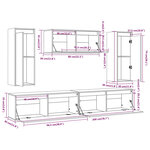 vidaXL Meubles TV 5 Pièces Blanc Bois massif de pin