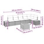 vidaXL Set de canapé de jardin 7 pièces avec des coussins gris en rotin synthétique et acacia