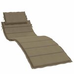 vidaXL Coussin de chaise longue taupe mélangé 186x58x4 cm tissu