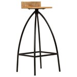 vidaXL Chaises de bar lot de 2 bois de manguier solide
